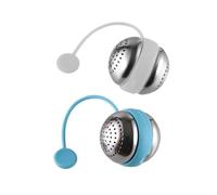FIXOSHEE 2pcs Stainless Steel Silicone Round Ball Tea Leaf Diffuser Strainers Ultra Fine Mesh Filter for Loose Tea Leaves and Easy Clean