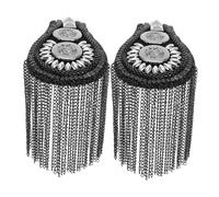FIXOSHEE 2pcs Tassel Chain Shoulder Epaulettes for Jackets and Uniforms Elegant Classic Style Dress Embellishments with Durable Craftsmanship Fashionable Dynamic Fringe Badge for Parties