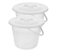 FIXOSHEE 2pcs Thickened Plastic Urinal Buckets with Graduated Scale and Lid - Large Capacity Portable Urine Containers for Men and Women - Spill-Proof Bedside Commodes for Home and Hospital