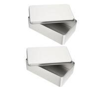 FIXOSHEE 2Pcs Tinplate Storage Boxes for Cookies and Snacks Frosted Square Cake Box Lightweight Portable Baking and Party Favor Containers
