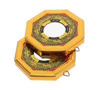 FIXOSHEE 2pcs Traditional Chinese Concave Bagua Mirrors Alloy Feng Shui Protective Shields for Home Office Business Negative Energy Deflection and Wealth Success Decor
