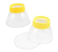 FIXOSHEE 2pcs Transparent Insect Observation Cages with Magnifying Box for Biology Class and Laboratory Use Feeding Container for Butterflies Bees Ladybugs and Small Insects Habitat