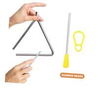 FIXOSHEE 2pcs Triangle Iron Sticks with Stability Handle Clear Resonant Sound Percussion Parts for Musical Instruments Educational Rhythm Accessories for Performance and Play