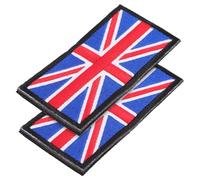FIXOSHEE 2Pcs UK Flag Embroidered Appliques Iron Patch for Clothing Repair Durable National Flag Badge for Bags Jackets Backpacks Skin Friendly with Sewing Option