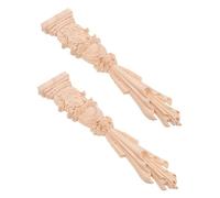FIXOSHEE 2Pcs Unpainted Retro European Style Wooden Decals Carved Appliques for Home Ornaments Living Wall Stickers DIY Paintable Wood Decorations