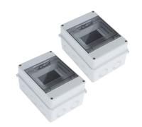 FIXOSHEE 2pcs Way Power Distribution Boxes with Transparent Window Weatherproof Electrical Protection Enclosures for Outdoor Wall Circuit Breaker Easy Installation for