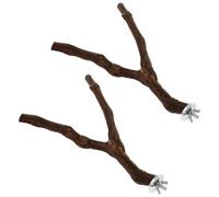 FIXOSHEE 2pcs Wood Bird Perch Standing Bar for Parrots Climbing Stick Natural Branch Cage for Cage Birds Training and Exercise