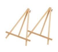 FIXOSHEE 2Pcs Wooden Mini Easel Stand for Painting Boards Desktop Decorative Holder for Photos Cards Art Display and Collectibles in Living Classroom Business Showcase
