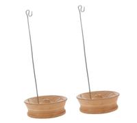 FIXOSHEE 2pcs Wooden Rope Incense Holder with Lotus Shaped Burner Dish and Wood Censer Decor for Yoga Spa Meditation Elegant Table Stand for Indoor Rope Incense Burning