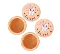 FIXOSHEE 2pcs Wooden Tooth Keepsake Box Small Tooth Storage Case for Boys and Compact Holder Hair Locks and Jewelry Minimalist Safe Design for Milestones