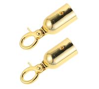 FIXOSHEE 2pcs Zinc Alloy Stanchion Rope End Stopper with Snap Hook Heavy-duty Cord Locks and Handrail Caps for Queue Barrier Crowd Control Medium Metal Rope Hooks for Banquets and