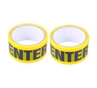 FIXOSHEE 2Rolls Self Adhesive Do Not Enter Safety Tape PVC Warning Tape for Walls Floors Heavy Duty Industrial Strength Anti-slip Yellow Caution Marking Barrier for Hazardous Areas