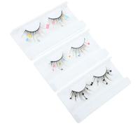 FIXOSHEE 3 Pairs Sequins Eyelashes Flower Heart Shape False Lashes for Party Wedding Makeup Lightweight Cluster Extensions for Eye-catching Glamorous Look