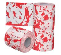 FIXOSHEE 3 Rolls Halloween Toilet Paper with Bloody Print Design Spooky Funny Tissue Napkins for Bathroom Decor Festive Horror Party Supplies Easy Clean-up Prank Family and Friends
