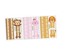 FIXOSHEE 3 Sets Height Measuring Wall Stickers Cartoon Animals Pattern Removable Height Chart Decals for Nursery Bedroom Kindergarten Decor
