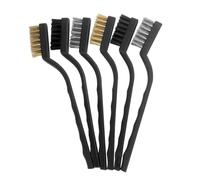 FIXOSHEE 3 Sets Long Handle Stainless Steel Wire Brush with Nylon and Copper Bristles for Cup Cleaning Multifunction Kitchen Sink Bottle Scrubber in Black