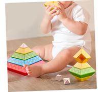 FIXOSHEE 30Pcs Building Blocks Educational Stackable for Ages Shape Learning Cognitive for Early Development and Fine Motor Skills