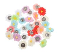 FIXOSHEE 30Pcs Daisy Flower Decorative Push Pins for Bulletin Boards Resin Thumb Tacks for Photos Kindergarten DIY Office Pin Boards Easy to Insert Vivid Multi-color Floral Design