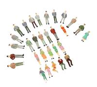 FIXOSHEE 30pcs Mini Figurine Person People Toys Abs Material Assorted Color Random Style Creative Design Vivid Lively Realistic Miniature for Architectural Building Sand Table Layout