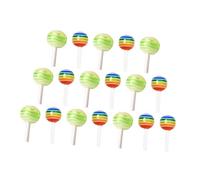 FIXOSHEE 30pcs Mixed Color Lollipop Nail Art Decors Diy Manicure Accessories Mini Candy Heart Clay Pieces for Women Salon Nail Decoration