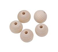 FIXOSHEE 30pcs Plain Wood Thread Beads Kit for DIY Jewelry Making Safe Educational Craft Beads for Bracelet and Necklace Easy to String