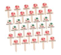 FIXOSHEE 30pcs Wooden Plant Labels Tags for Outdoor Garden and Greenhouse Weatherproof Natural Garden Markers with Patterns and Names Lightweight Portable Plant Signs for Herb Vegetable and