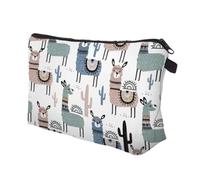 FIXOSHEE 3D Digital Printed Alpaca Design Multifunctional Waterproof Makeup Organizer for Women Portable Daily Washing Storage Bag