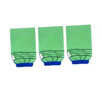 FIXOSHEE 3Pcs Bamboo Fiber Exfoliating Bath Towels with Elastic Sleeve Comfortable Foaming Shower Gloves for Body Scrub and Gentle Skin Massage Unisex Back Scrubber