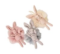 FIXOSHEE 3Pcs Bath Balls with Wishing Rabbit Design Puff Bath Sponge for Women Gentle Exfoliating Bubble Making Mesh Pouf with Hanging Rope