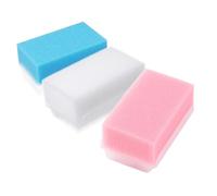 FIXOSHEE 3pcs Bath Sensory Brushes Soft Touch Scrubber for Cradle Cap Treatment and Newborn Essentials Portable Multi-use Bathing Sponge in White Pink Blue for Gentle Skin Stimulation and