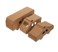 FIXOSHEE 3Pcs Cardboard Vehicle Puzzle Kit - DIY Paper Model Cars Set with Police Car, Ambulance Bus - Creative Craft Building for ’S Educational Play