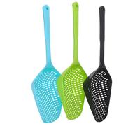 FIXOSHEE 3Pcs Cat Litter Scoop Set with Mesh Design, Plastic Deep Shovels for Cat, Rabbit Reptile Waste Sifting, Pet Cleaning Tool for Litter Box, Black Blue Green