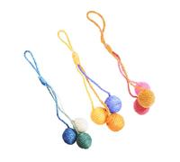 FIXOSHEE 3pcs Cat Sisal Toy for Indoor Cats Interactive Hanging Kitten Entertainment and Engaging Pet Toy for Reducing Boredom and Promoting Exercise