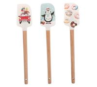 FIXOSHEE 3pcs Christmas Baking Scraper Butter Scraper Cake Decorating Supplies Chiristmas Kitchen Utensils Cake Decorating Tools Icing for Christmas Kitchen Utensils