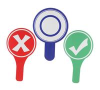 FIXOSHEE 3pcs Classroom Voting Paddles Foam Board Student Interaction Signs for Judging Competitions Events and Exams Teacher Supplies Red Green Blue