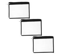 FIXOSHEE 3pcs Clear Zipper Bag Transparent PVC Document Folder Compact Pencil Case for Students Office Stationery File Pouches Space Saving Design for Organizing Documents Accessories and