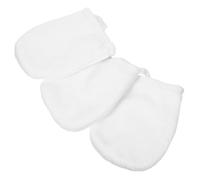FIXOSHEE 3pcs Facial Cleansing Gloves Makeup Removal Puff Gentle Exfoliating Gloves for Face Washing and Dusting Powder Puff