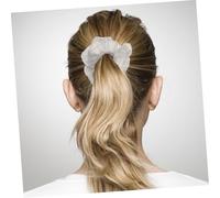 FIXOSHEE 3Pcs Glitter Sheer Hair Scrunchies Elastic Vintage French Style Hair Ties for Women Soft Stretchy Ponytail Holders Gray Elegant Accessories for Various Hairstyles and Outfits