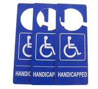 FIXOSHEE 3pcs Handicap Parking Sign PVC Weatherproof Disabled Vehicle Placard for Wheelchair Users Lightweight Portable Hanger for Cars Doors Rearview Mirrors