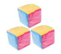 FIXOSHEE 3pcs Large Soft Dice with Clear Card Slots for Insert Cards Colorful Six-sided Plush Pocket Cubes Educational for Interactive Family Games and Early Learning
