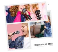 FIXOSHEE 3Pcs Mini Fake Microphone Prop for Party Favors Lightweight Simulation Microphones for Stage Performance Lip Sync and Role Play in Black