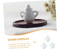 FIXOSHEE 3pcs Mini Porcelain Sugar Pots Miniature White Tea Jugs Dollhouse Kitchen Decor Accessories Ceramic Material Lightweight Safe for Photography Props DIY Craft