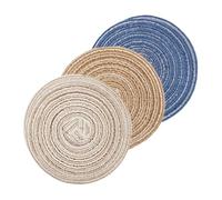 FIXOSHEE 3Pcs Miniature Doll House Floor Mats Micro Landscape Carpet Set for Small House Decoration, Beige Brown Blue Dollhouse Accessories for Pretend Play