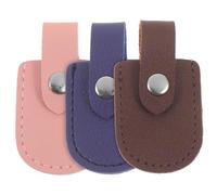 FIXOSHEE 3pcs Nail Scissor Covers and Cuticle Nipper Pu Protective Sleeves for Manicure Tool Handle Protection, Sturdy Cuticle Scissors Holder Set in Dark Brown, Light Pink, and Dark Blue