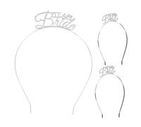 FIXOSHEE 3Pcs Party Hair Loop Hair Hoops Silver Metal Headband Tightly Hold Spice up The Atmosphere Bridal Headband Team Bride Women for Parties Photo Props