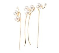 FIXOSHEE 3Pcs Pearl Metal Hair Sticks for Buns Elegant Long Hair Chopsticks Hairpin Accessories Gift for Women