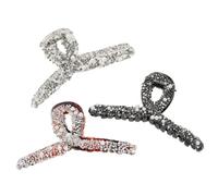 FIXOSHEE 3Pcs Pearl Rhinestone Hair Clamp for Women Delicate Hair Decor Clips for Weddings Parties Birthdays Easy to Use in Transparent and Black Colors