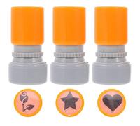 FIXOSHEE 3pcs Photosensitive Red Flower Student Stamps for Classroom Use, 20mm Diameter Portable Teacher Reward Stamps for Homework and Education Supplies Random Color