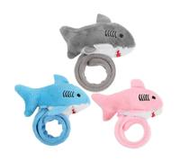 FIXOSHEE 3pcs Plush Shark Slap Bracelets Set, Soft Animal Slap Wristbands for Party Favors, Cute Stuffed Shark Bracelets in Blue, Pink, and Grey