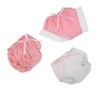 FIXOSHEE 3pcs Reusable Doll Underpants Soft Diapers for Dolls Cute Bear Pattern Dollhouse Accessories Role Play Clothing Set